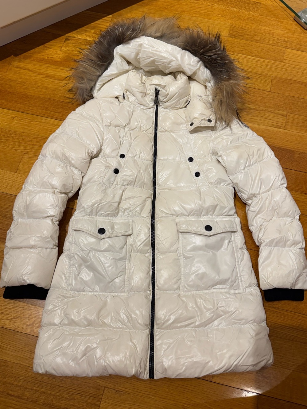 Moncler girls Puffer Coat with Real Fur Hood size 10